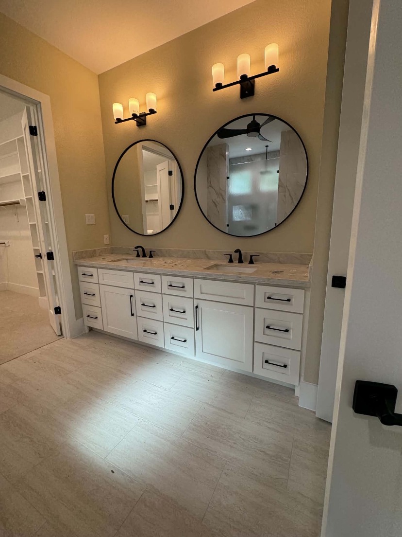 Luxury Double Vanity by Rodriguez Cabinets in Houston
