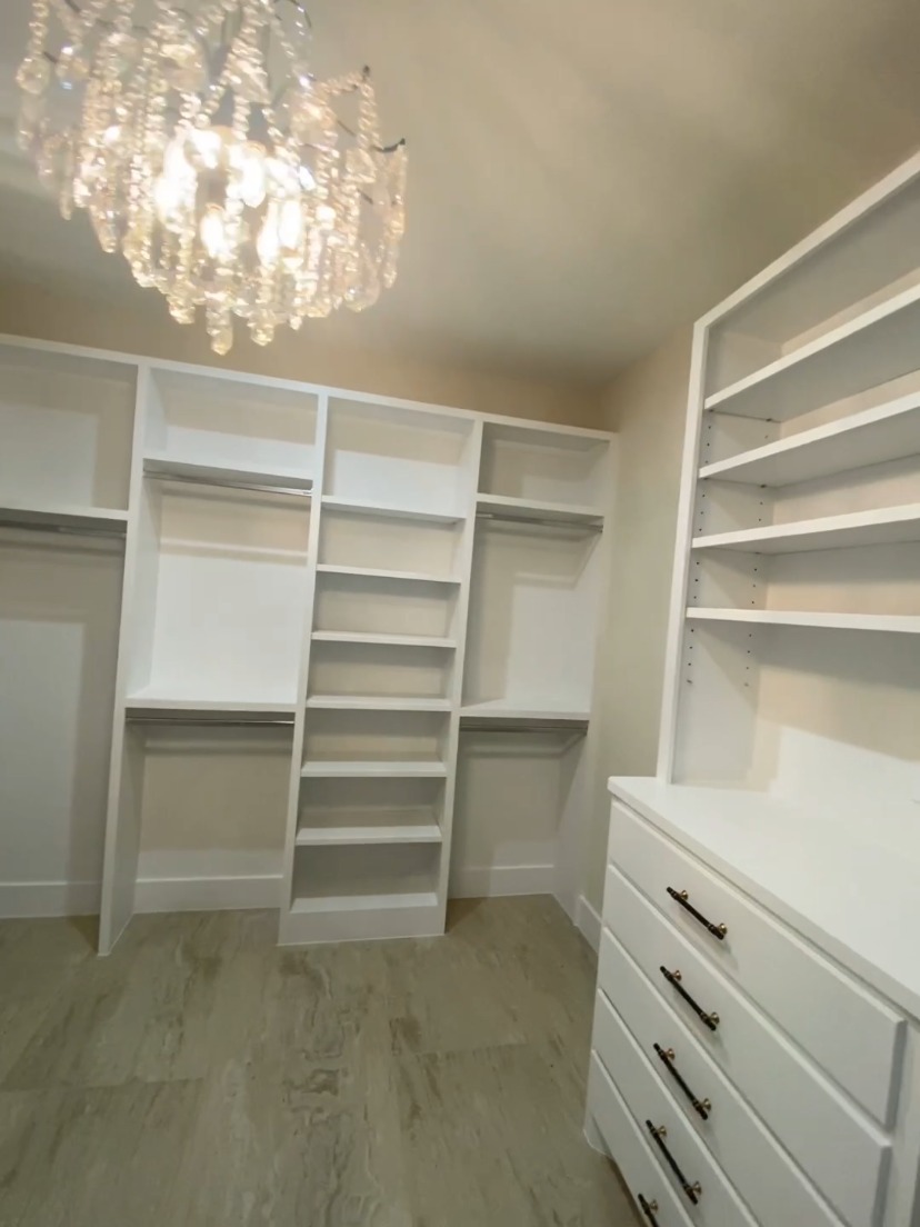 Chandelier Dressing Suite by Rodriguez Cabinets in Houston